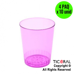 VASO CONICO FUCSIA FLUO 4 PAQUETES X 10 UNIDADES